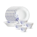 Larah von Borosil 19 Stücke Blue Eve Opalware Dinner Set für Familie von 6