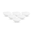 La Opala Diva Quadra Collection Opal Glas Crockery | Gemüseschüssel 210 ml Set von 6 Plain White | Square Bowls für Dal & Condiments | Microwave Safe | 100% Vegetarier | Extra stark, hell & weiß