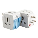 PROSAC 3-Pin Multi Plug Socket mit individuellem Switch | Universal Travel Adapter für 2-Pin & 3-Pin Geräte | 5A-250V Wandladegerät mit Sicherheitsverschluss, Sicherung & Indikator | Paket von 1