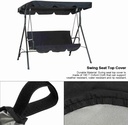 HEEPDD Patio Swing Chair Canopy Replacement, Anti Swing Chair Cover Sun with 190T Polyester Taffeta for Outdoor Garden Patio Courtyard(Black)