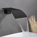 High Flow Waterfall Spout Fixtures Filler Bathroom Waterfall Spout for Bathroom Sink and Tub Shower Wall Mounted, Matte Black Wall Mount Tub Faucet