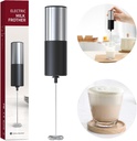 Electric Milk Frother Handheld Drink Mixer Hand Coffee Whisk Blender Foam Maker Egg Beater, Battery Operated Stainless Steel Whisk & Body, Milkshake Matcha Whisk, Mousseur à Lait Électrique