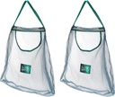 uxcell 2Pcs Hanging Mesh Storage Bag, Breathable Shopping Handbag, Reusable Produce Bag for Kitchen Fruit, Vegetable, 50x40cm (Green)