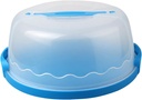 Elegant Cake Holder with Secure Closure, Fits 10 Inch Cakes, blue