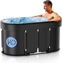 KERDOM XL 129 Gal Ice Bath Tub for Athletes - Portable Cold Plunge Tub with Cover - Foldable Bathtub for Recovery and Cold Water Therapy at Home, Gyms, Indoor or Outdoor Use
