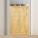 Cafe Saloon Swinging Door, 23.6in Wide Pine Wood Interior Door Includes Hinges for Bar Kitchen Shop Pub, Automatic Closing Half Waist Solid Door (Log Color, 23.6 x 35.4'')