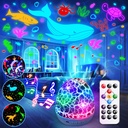 Baby Sound Machine Night Light Projector Kids Christmas Gifts | 15 White Noise Machine & 3D Films | 31Colors & Remote Control | Autism Toys Night Light for Kids, Baby Boy Toys, Egg Light for Nursery