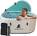 Lumizone Inflatable Cold Plunge Tub 132 Gallons Capacity Ice Bath Portable Ice Bath Tub Compatible With Water Chillers with Lid Drop Stitch PVC Double Layer Seals Oversized for Athletes