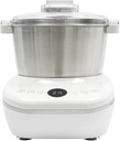 Dough-kneading Machine Electric Dough Maker with Ferment Function 304 Stainless Steel Dough Mixer with Microcomputer Timer Kitchen Flour Mixing Machine Commercial Home Use 5L Capacity (White)
