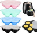 4 Pcs Silicone Egg Bite Molds for Air Fryer, Nonstick 7 Cups Air Fryer Muffin Pan for Baking Egg Bite, Mini Muffins, Tart, Mini Cupcake and Quiche, Pink, green, yellow, black