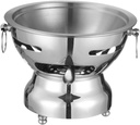Shabu Pot Chinese Hot Pots Stainless Steel Sturdy Cooking Pot Camping Cooker Ramen Pot for Family Gathering Camping Home Use, silvery