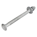 1/2" x 7" (25 Pack) Galvanized Carriage Bolt Kit Grade 307A Includes 1/2" USS Flat Washers (25 pcs) and 1/2"-13 Hex Nuts (25 pcs), Hot Dip Galvanized for Exterior Use by Makers Bolt
