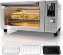 Nuwave Bravo Pro Convection Air Fryer Toaster Oven Combo, 2025 New and Improved, 10-in-1, 50°-450°F Temp Controls, Quick & Even Crisp Technology, 21Qt Capacity, Stainless Steel, PFAS Free