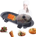 2 in 1 Electric Smokeless Grill and Hot Pot, 2200W Removable Hotpot Pot, Large Capacity Baking Tray, Non-Stick Skillet Pan, Dual Adjustable Temperature, 1-6 People