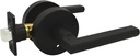 Nuk3y Thor Series Lever Door Handle Slim Round Modern Contemporary Lever Set (Privacy, Matte Black)