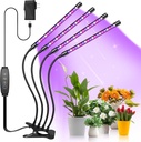 Shyineyou Grow Lights for Indoor Plants Full Spectrum, 80 LEDs Plant Lights for Indoor Growing with 3/9/12H Timer, 3 Color Modes & 9 Brightness, 4 Heads Clip-On Plant Grow Light