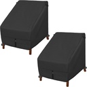 Porch Shield Patio Chair Covers -Waterproof Outdoor Lounge Deep Seat Lawn Chair Cover 2 Pack - 30W x 33D x 34H inch, Black