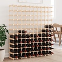 10-Bottle Pine Wood Wine Rack with Wall Mount, Rustic Solid Pine Storage for Kitchen, Bar, or Cellar