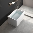 43" Acrylic Free Standing Tub，Square Shape Japanese Soaking Tub,UPC Certified, Chrome Drain & Overflow,Gloss White Finish (White, 43 NO seat)