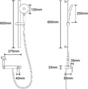 Bathroom Shower Set No Top Spray Shower System Set Minimal Split Type Thermostatic Bathtub Faucet Brass Bathroom Shower Grey(HS032H-Hot and cold)