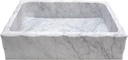 Eden Bath Antique Rectangular Vessel Sink, White Carrara Marble - Stylish Bathroom Sink