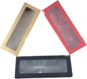Garneck 10pcs Pvc Window Roll Paper Boxes Long Cake Dessert Boxes Baking Packing