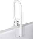 Carex White Bathtub Rail - Grab Bars for Bathroom, Bathtubs & Showers - Side Hand Grip Railing & Support - Shower Handle & Bath Tub Bar Clamps for Seniors & Elderly