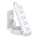 Flat Plug Power Strip, Ultra Thin Flat Extension Cord (Dzc-01)