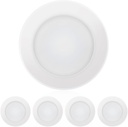 ECOELER 4 Inch LED Disk Light, Dimmable Flush Mount Ceiling Light, 10.5W 650Lm, 3000K Warm White, Aluminum Baffle Trim, Wet Location, ETL&Energy Star, 4Pack