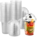 12 oz Clear Plastic Dessert Cups with Lids (Set of 50) Small Disposable Parfait Cup, Dome Lid - No Hole, 12-Ounce Party Fruit Containers, Banana Pudding Bowl, Jello, Ice Cream, Desserts Container