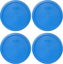 Pyrex 7402-PC 6/7 Cup Marine Blue Food Storage Replacement Lid (4-Pack) - Made in USA