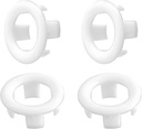 5PCS White Sink Overflow Ring Cover, Round Hole Insert Bathroom Trim Kitchen Basin, Replacement Basin Cap for Bathroom/Kitchen
