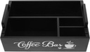 Ciieeo Cafe Supply Storage Box Wooden Coffee Bar Organizer Tea Condiment Organizer Station Countertop Storage