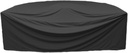 Half Moon Patio Furniture Set Covers, Half Moon Outdoor Sectional Cover Waterproof, Semi Circle Patio Sofa Couch Cover with Drawstring and Adjustable Shoulder Strap (125*59*30inch,Black)