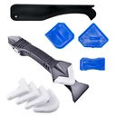 3 in 1 Silicone Caulking Tools (Edelstahlkopf), Sealant Finishing Tool Grout Scraper, Wiederverwenden und Ersetzen 5 Silikon-Pads, Tolle Werkzeuge für Küche Bad Fenster, Sink Joint