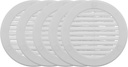 Vent Systems 4" Inch (Opening Dimensions) - Pack of 5 - White Soffit Vent Cover - Plastic Round Air Vent Grille - Built-in Mesh Screen - HVAC Register Louver for Bathroom, Home, Kitchen