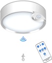 Yurnero Motion Sensor Ceiling Light with Remote, IP54 Waterproof Battery Powered Wireless Closet Light Indoor 400LM Dimmable 3000K/6000K for Shower Stairs Closet Hallway Pantry Garage