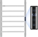 VEVOR 6 Bars Towel Warmer Rack, Wall Mounted Heated Towel Rack for Bathroom, IPX5 Waterpoof Towel Heater Rack with Timer & LED Display Screen, 5 Levels Adjustable Temperature Towel Heater, Silver