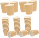 Baluue 50pcs 6 oz Double Wall Paper Coffee Cups Disposable Hot Milk Cups Go Drinks for Coffee Shops and Events Beverage Packaging