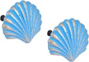 N\W 2 Pack Seashell Knobs Ocean Cabinet Pull Knobs Beach Ocean Cabinet Drawer Cupboard Pull for Dresser Cupboard Wardrobe Cabinet Kitchen (Blue)