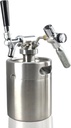 NutriChef Pressurized Growler Tap System - Stainless Steel Mini Keg Dispenser Portable Kegerator Kit - Co2 Pressure Regulator Keeps Carbonation for Craft Beer, Draft and Homebrew - (64oz)