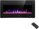 R.W.FLAME 36 inch Recessed and Wall Mounted Electric Fireplace, Ultra Thin ad Low Noise, Fit for 2 x 4 and 2 x 6 Stud, Remote Control with Timer,Touch Screen,Adjustable Flame Color and Speed