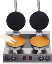 BICKKOMG 110V Ice Cream Cone Maker, Commercial Waffle Cone Machine Electric Stainless Steel Non-stick Cone Waffles Maker Double Head Egg Roll Mold, Ice Cream Waffle Maker for Restaurant Home