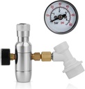 Home Brewing Upgraded Mini Co2 Charger(Two-Stage), 0-60 PSI Beer Co2 Regulator Stable Pressure Control Homebrew Mini Keg Growler Charger Kit Brewing Accessories(Type 1)