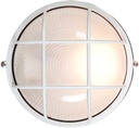 Nauticus - Round 7"dia Wet Location Bulkhead - White Finish - Frosted Glass Shade
