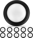 ECOELER 6inch LED Flush Mount Disk Light, Dimmable Ceiling Lighting Fixture, 16.5W, 5000K Daylight, 1000Lm, Low Profile Black Trim Surface Mount Downlight, ETL-Listed, 10 Pack