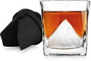 Godinger Whiskey Glasses Set, Whiskey Glasses and Silicone Ice Mold, Whiskey Glacier, Old Fashioned Whiskey Glass Tumbler and Ice Form Wedge, Gifts for Men - Set of 2