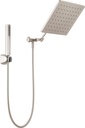 Delta Faucet 10-inch Raincan Shower Head and Hand Held Shower Combo, Brushed Nickel Square Shower Head, Rainfall Shower Head, Hand Shower, 1.75 GPM Flow Rate, Spotshield Brushed Nickel 75527-SN