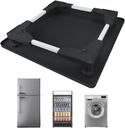 Mini Fridge Stand with Silicone Drip Tray, Universal Adjustable Base with 4 Strong Feet, 23.6" x 23.6" Mini Fridge Mat, Suitable for Small Refrigerators, Portable Compact Washer or Dryer, Black