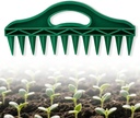 Seed Spreader Tool - 12-Hole Adjustable Seed Planter with Ergonomic Handle, Lightweight PP Soil Digger for Vegetables, Flowers, Lawns, Raised Beds (190g)